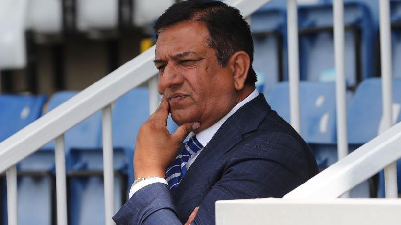 A picture of Hartlepool United owner Raj Singh at their home ground