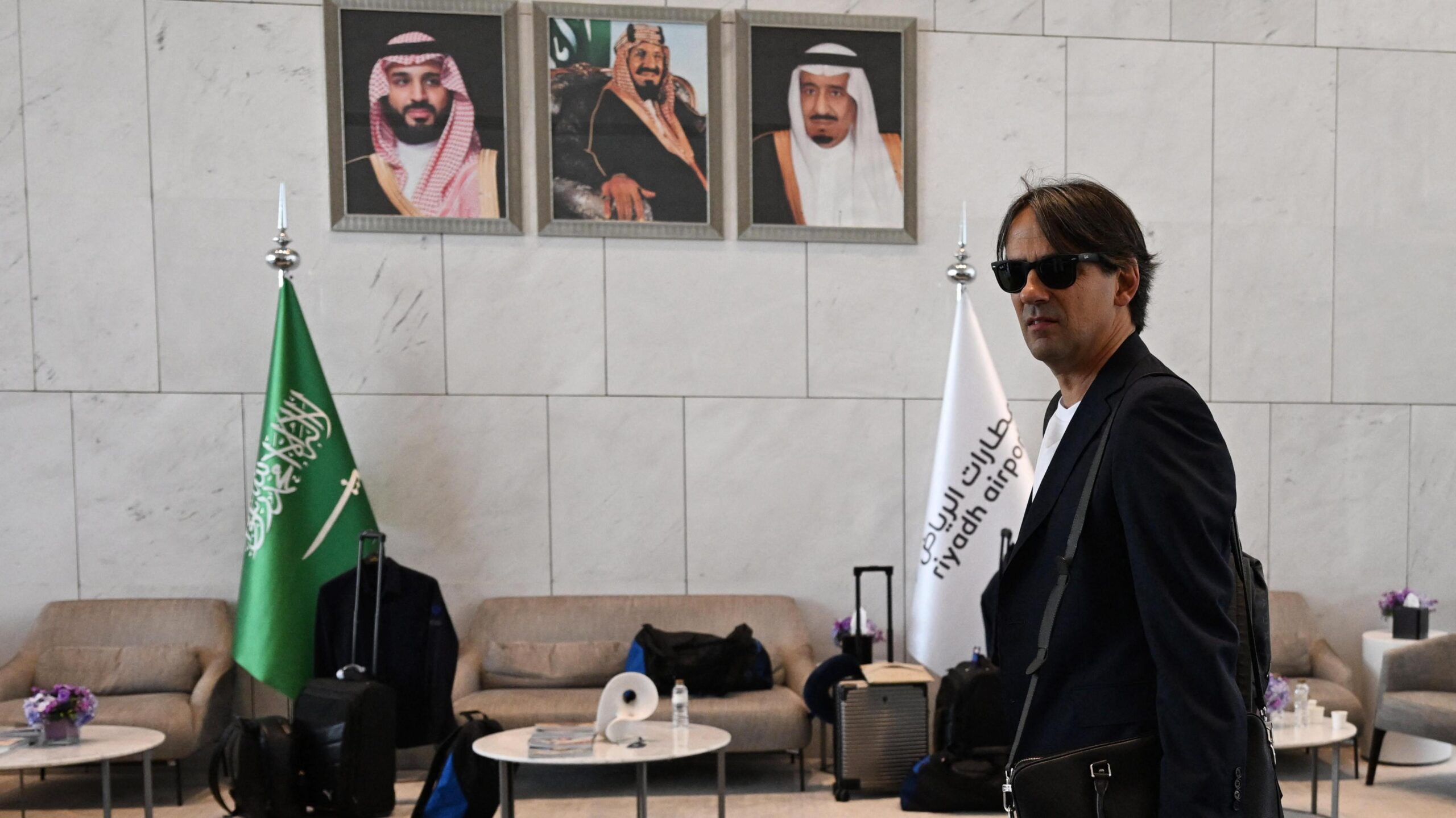 Al-Hilal head coach Simone Inzaghi pictured at King Khalid International Airport