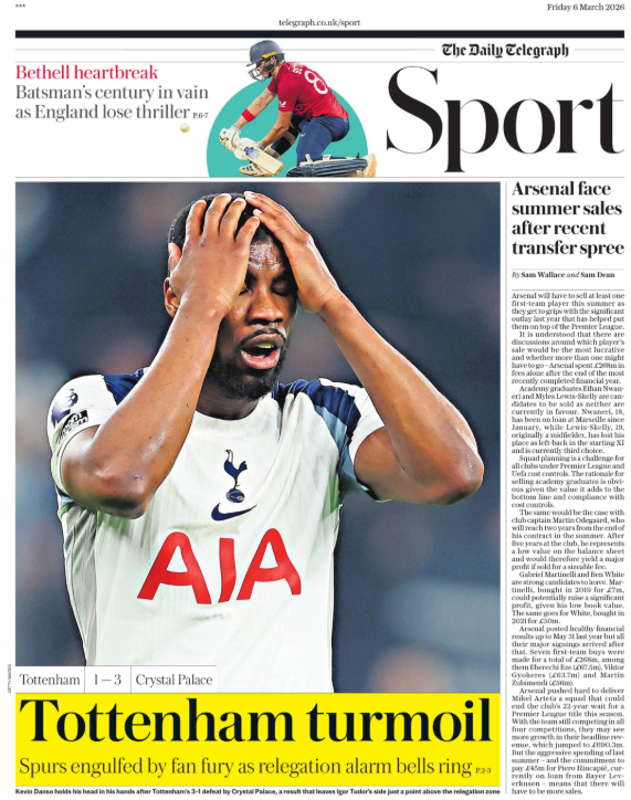 Telegraph back page