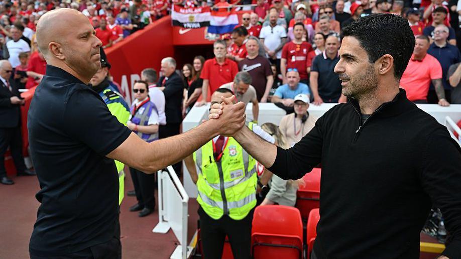 Arne Slot and Mikel Arteta