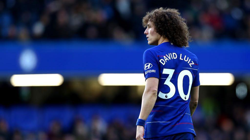 David Luiz of Chelsea FC during the Premier League match against Huddersfield Town