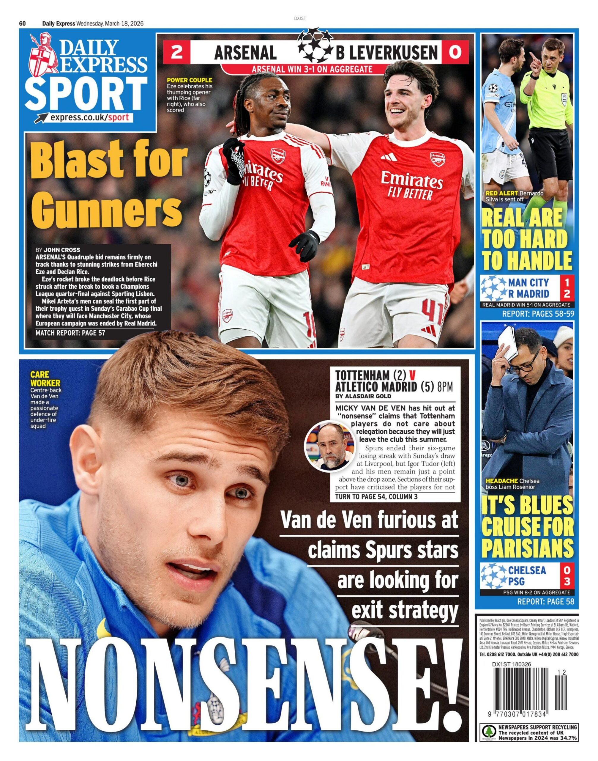 Daily Express back page