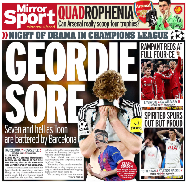 Daily Mirror back page