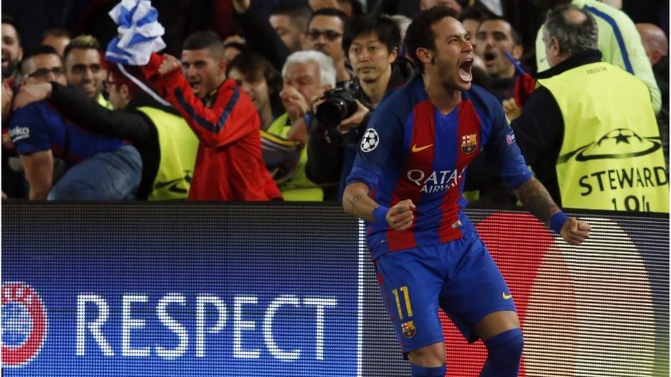 Neymar celebrates