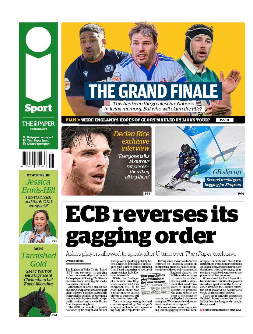 i sport page - Saturday 14 March