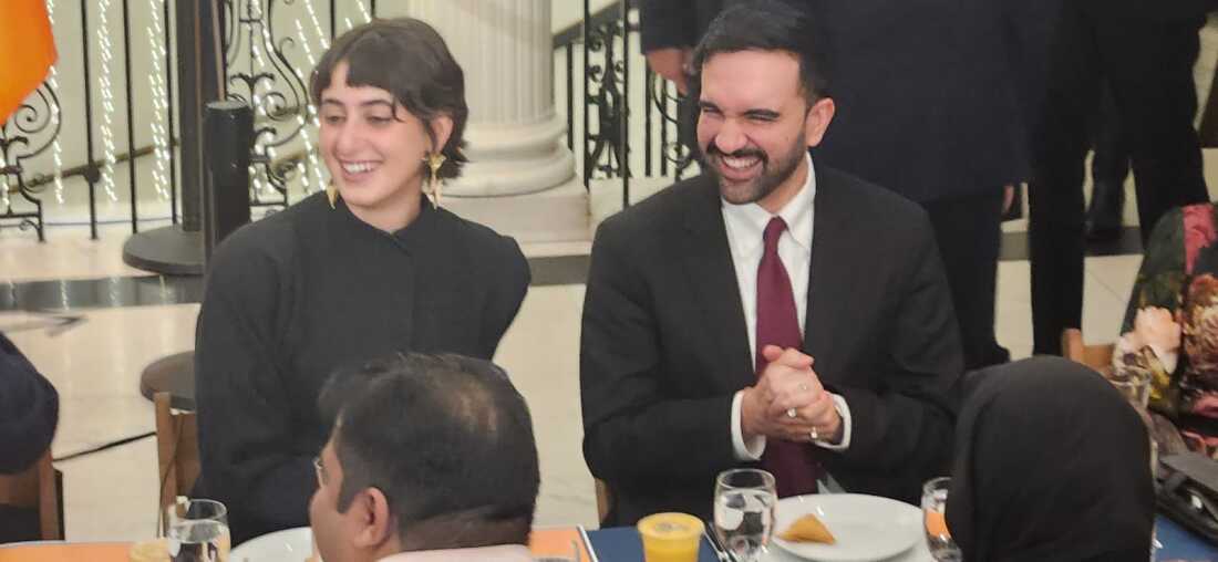 Mayor Zohran Mamdani sharing iftar with his wife Rama Duwaji. Both have faced criticism for their activism and positions in favor of Palestinian rights, positions viewed by some critics as anti-Israel.