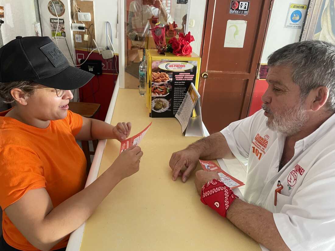 Luis Albán out campaigning to keep his seat in Colombia’s congress.